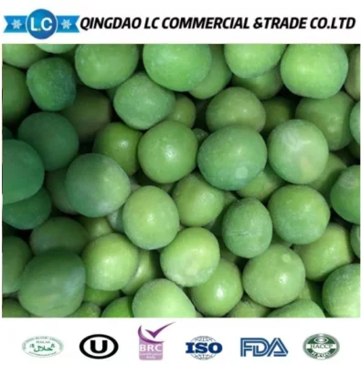 Nova colheita de legumes frescos congelados, ervilhas verdes congeladas frescas